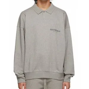 ★23AW 最新作★FEAR OF GOD ESSENTIALS Gray Long Sleeve Polo Fear of God ESSENTIALS Gray Long Sleeve Polo Fear Of God